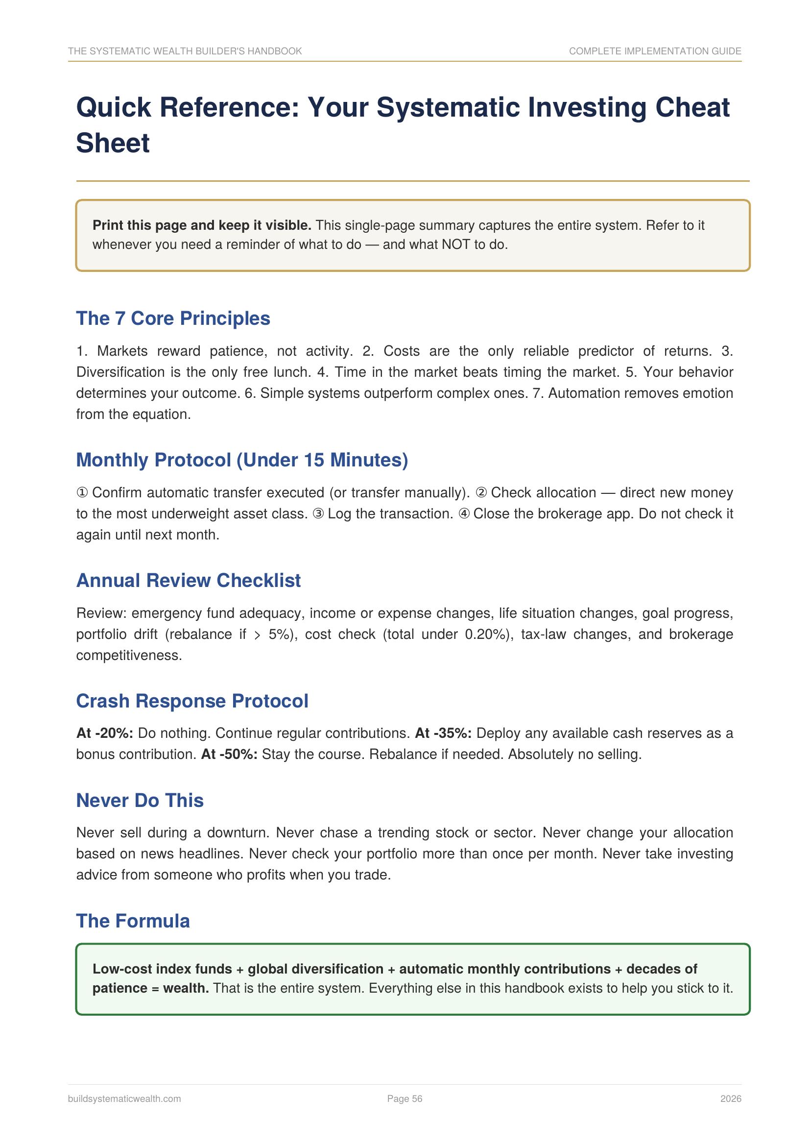 Quick Reference Cheat Sheet